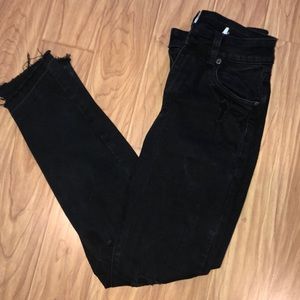 High rise black denim